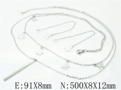 HY Wholesale 316L Stainless Steel Earrings Necklace Jewelry Set-HY59S1869OQ