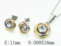 HY Wholesale 316L Stainless Steel Earrings Necklace Jewelry Set-HY59S1840HHF