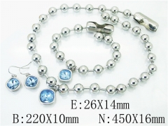 HY Wholesale 316L Stainless Steel Earrings Necklace Jewelry Set-HY73S0102JLD