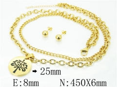 HY Wholesale 316L Stainless Steel Earrings Necklace Jewelry Set-HY91S1150HMX