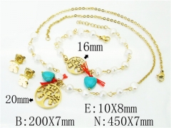 HY Wholesale 316L Stainless Steel Earrings Necklace Jewelry Set-HY21S0263JJD