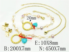 HY Wholesale 316L Stainless Steel Earrings Necklace Jewelry Set-HY21S0269JJX