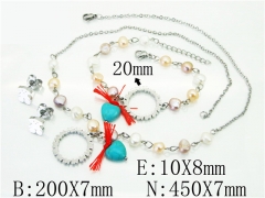 HY Wholesale 316L Stainless Steel Earrings Necklace Jewelry Set-HY21S0270JHR