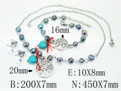 HY Wholesale 316L Stainless Steel Earrings Necklace Jewelry Set-HY21S0262JHX