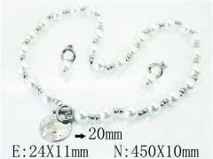 HY Wholesale 316L Stainless Steel Earrings Necklace Jewelry Set-HY06S1046HPE