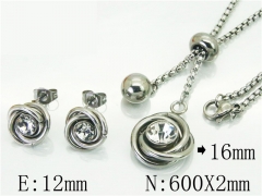 HY Wholesale 316L Stainless Steel Earrings Necklace Jewelry Set-HY59S1890HZL