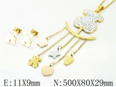 HY Wholesale 316L Stainless Steel Earrings Necklace Jewelry Set-HY02S2849HMX