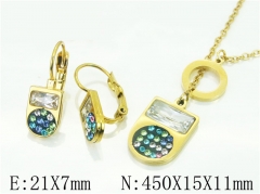 HY Wholesale Jewelry 316L Stainless Steel Earrings Necklace Jewelry Set-HY57S0036HJF