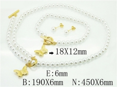 HY Wholesale Jewelry 316L Stainless Steel Earrings Necklace Jewelry Set-HY59S1967IQQ