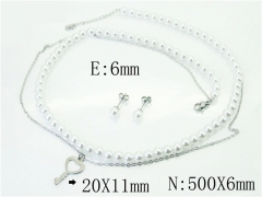 HY Wholesale Jewelry 316L Stainless Steel Earrings Necklace Jewelry Set-HY59S2035HKQ