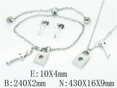 HY Wholesale Jewelry 316L Stainless Steel Earrings Necklace Jewelry Set-HY92S0235HRR