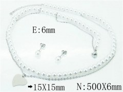 HY Wholesale Jewelry 316L Stainless Steel Earrings Necklace Jewelry Set-HY59S2064HKR