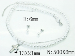 HY Wholesale Jewelry 316L Stainless Steel Earrings Necklace Jewelry Set-HY59S2066HKU