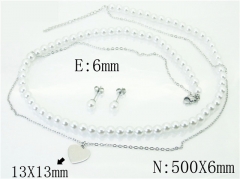 HY Wholesale Jewelry 316L Stainless Steel Earrings Necklace Jewelry Set-HY59S2034HKG