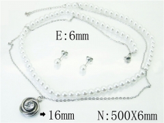 HY Wholesale Jewelry 316L Stainless Steel Earrings Necklace Jewelry Set-HY59S2046HKE