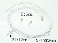 HY Wholesale Jewelry 316L Stainless Steel Earrings Necklace Jewelry Set-HY59S2067HKT