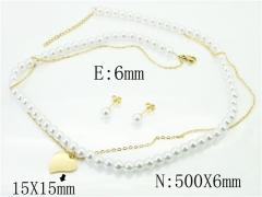 HY Wholesale Jewelry 316L Stainless Steel Earrings Necklace Jewelry Set-HY59S2062HL5