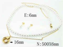 HY Wholesale Jewelry 316L Stainless Steel Earrings Necklace Jewelry Set-HY59S2014HL5