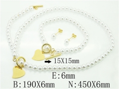 HY Wholesale Jewelry 316L Stainless Steel Earrings Necklace Jewelry Set-HY59S1992IBB