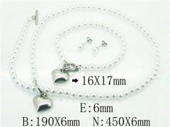 HY Wholesale Jewelry 316L Stainless Steel Earrings Necklace Jewelry Set-HY59S1966HOA