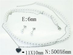 HY Wholesale Jewelry 316L Stainless Steel Earrings Necklace Jewelry Set-HY59S2038HKA