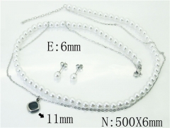 HY Wholesale Jewelry 316L Stainless Steel Earrings Necklace Jewelry Set-HY59S2037HKE