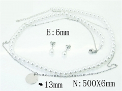 HY Wholesale Jewelry 316L Stainless Steel Earrings Necklace Jewelry Set-HY59S2070HKW