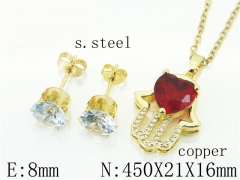 HY Wholesale Jewelry Earrings Copper Necklace Jewelry Set-HY65S0064OR
