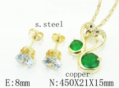HY Wholesale Jewelry Earrings Copper Necklace Jewelry Set-HY65S0052OC