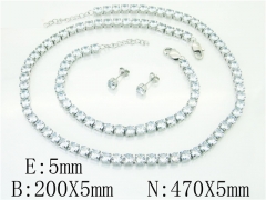 HY Wholesale Jewelry 316L Stainless Steel Earrings Necklace Jewelry Set-HY59S2094JZZ