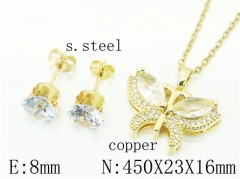 HY Wholesale Jewelry Earrings Copper Necklace Jewelry Set-HY65S0071OC