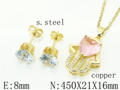 HY Wholesale Jewelry Earrings Copper Necklace Jewelry Set-HY65S0062OQ