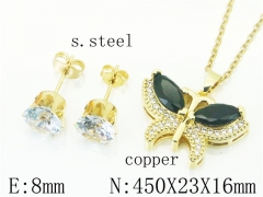 HY Wholesale Jewelry Earrings Copper Necklace Jewelry Set-HY65S0074OU