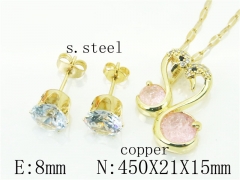 HY Wholesale Jewelry Earrings Copper Necklace Jewelry Set-HY65S0051OB