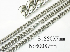 HY Wholesale Stainless Steel 316L Necklaces Bracelets Sets-HY40S0444PW