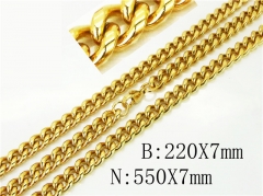 HY Wholesale Stainless Steel 316L Necklaces Bracelets Sets-HY40S0441HJZ