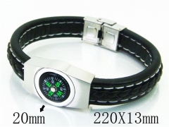 HY Wholesale Bracelets 316L Stainless Steel And Leather Jewelry Bracelets-HY23B0101HMQ