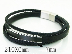 HY Wholesale Bracelets 316L Stainless Steel And Leather Jewelry Bracelets-HY23B0117HMW