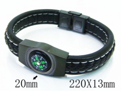 HY Wholesale Bracelets 316L Stainless Steel And Leather Jewelry Bracelets-HY23B0103HOS