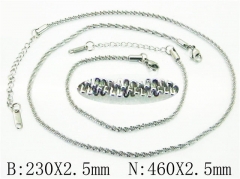 HY Wholesale Stainless Steel 316L Necklaces Bracelets SetsHY40S0461NI