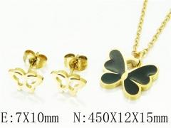 HY Wholesale Jewelry 316L Stainless Steel Earrings Necklace Jewelry Set-HY66S0007HEE