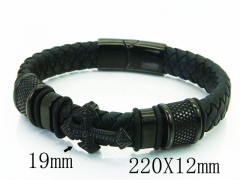 HY Wholesale Bracelets 316L Stainless Steel And Leather Jewelry Bracelets-HY23B0123IVV