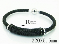 HY Wholesale Bracelets 316L Stainless Steel And Leather Jewelry Bracelets-HY23B0126HLE