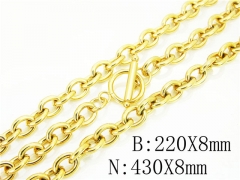 HY Wholesale Stainless Steel 316L Necklaces Bracelets SetsHY61S0500HLD