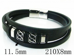 HY Wholesale Bracelets 316L Stainless Steel And Leather Jewelry Bracelets-HY23B0121HLR