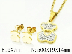 HY Wholesale Jewelry 316L Stainless Steel Earrings Necklace Jewelry Set-HY56S0009NE