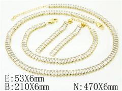 HY Wholesale Jewelry 316L Stainless Steel Earrings Necklace Jewelry Set-HY59S0139KOS