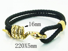 HY Wholesale Bracelets 316L Stainless Steel And Leather Jewelry Bracelets-HY23B0128HNZ