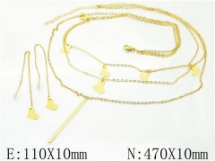 HY Wholesale Jewelry 316L Stainless Steel Earrings Necklace Jewelry Set-HY59S0190HJV