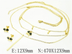 HY Wholesale Jewelry 316L Stainless Steel Earrings Necklace Jewelry Set-HY59S0204HJC